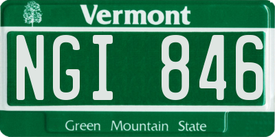 VT license plate NGI846