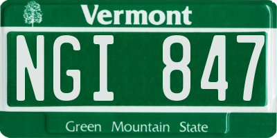 VT license plate NGI847