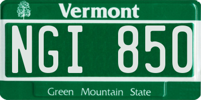 VT license plate NGI850