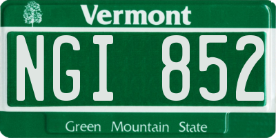 VT license plate NGI852