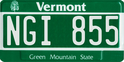 VT license plate NGI855