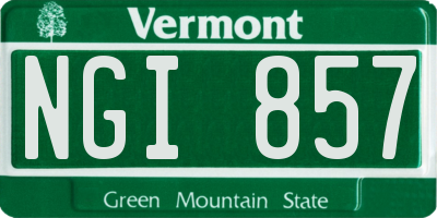 VT license plate NGI857