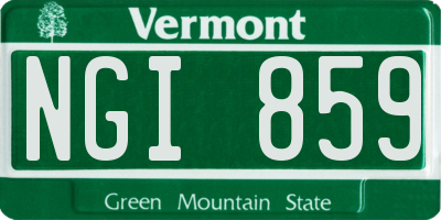 VT license plate NGI859