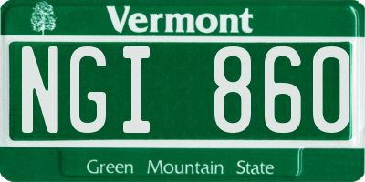 VT license plate NGI860