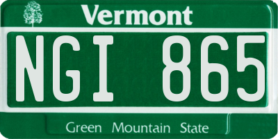 VT license plate NGI865