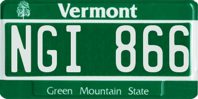 VT license plate NGI866