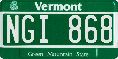 VT license plate NGI868