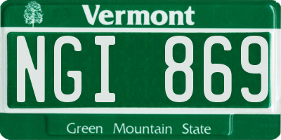 VT license plate NGI869