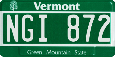 VT license plate NGI872