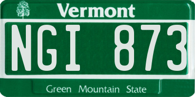 VT license plate NGI873