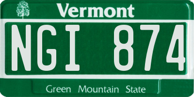 VT license plate NGI874