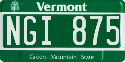 VT license plate NGI875
