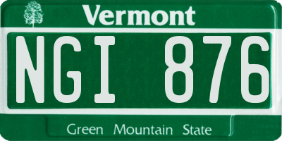 VT license plate NGI876