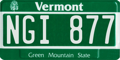 VT license plate NGI877