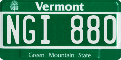 VT license plate NGI880