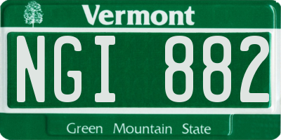 VT license plate NGI882