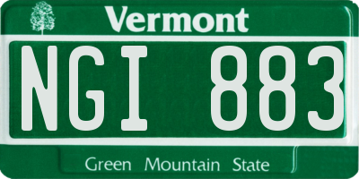 VT license plate NGI883