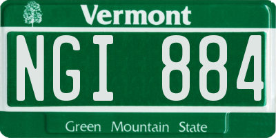VT license plate NGI884