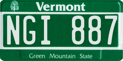 VT license plate NGI887