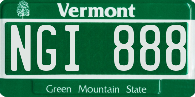 VT license plate NGI888