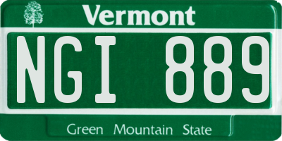 VT license plate NGI889