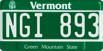 VT license plate NGI893