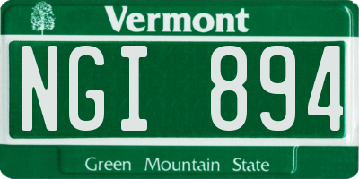 VT license plate NGI894