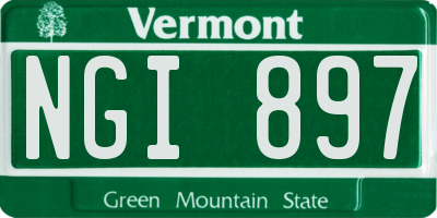 VT license plate NGI897