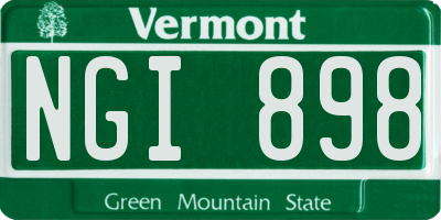 VT license plate NGI898