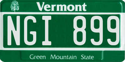 VT license plate NGI899
