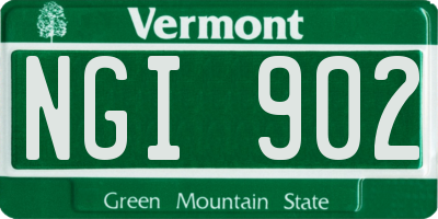 VT license plate NGI902