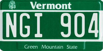 VT license plate NGI904