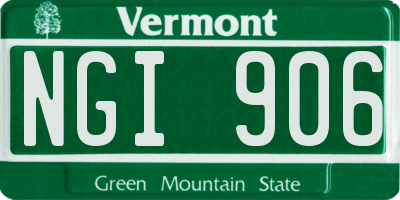 VT license plate NGI906