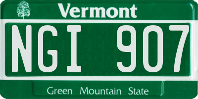 VT license plate NGI907