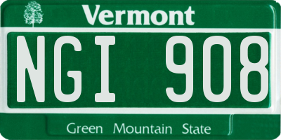 VT license plate NGI908