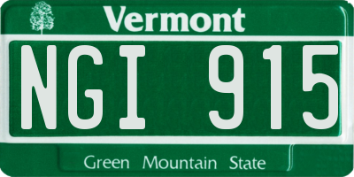 VT license plate NGI915