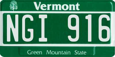 VT license plate NGI916
