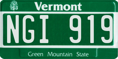 VT license plate NGI919