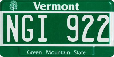 VT license plate NGI922
