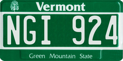 VT license plate NGI924