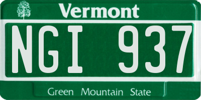 VT license plate NGI937