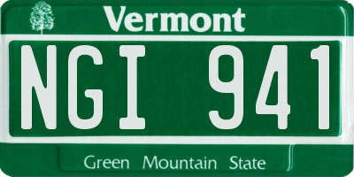 VT license plate NGI941