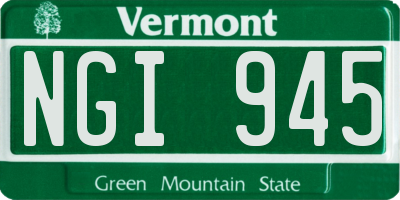 VT license plate NGI945