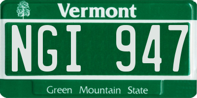 VT license plate NGI947