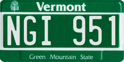 VT license plate NGI951