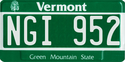 VT license plate NGI952