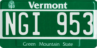 VT license plate NGI953