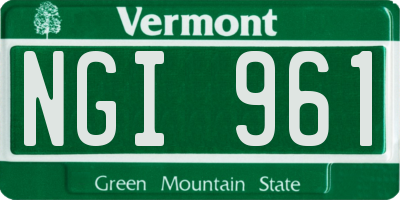 VT license plate NGI961