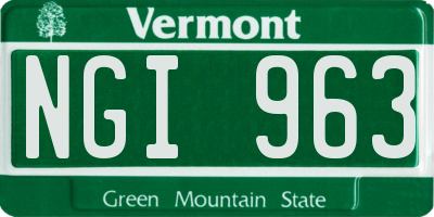 VT license plate NGI963