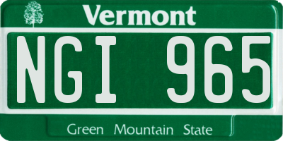 VT license plate NGI965